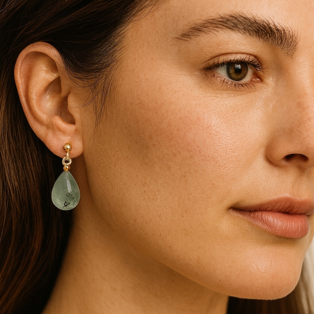 Semi Precious Teardrop Gentle Light Green